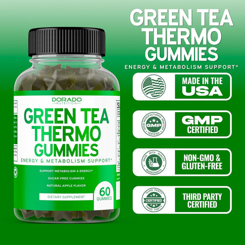 Green Tea Fat Burner Weight Loss Gummies (60 Count) Fat Burner Women - Appetite Suppressant for Weight Loss Women - Belly Fat Burner for Men - Wei...