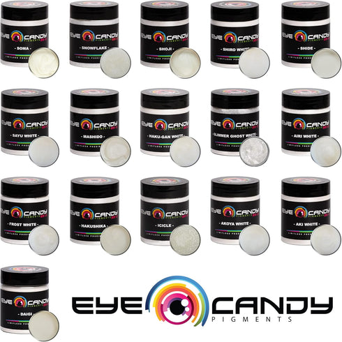 Eye Candy Pigments Premium White Mica Powder - AKI White (25gr) - for Epoxy, Resin, Soap, Paint, Woodworking, Acrylic Pouring, Bath Bombs, Fishing...
