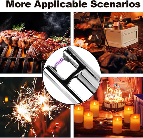 Plasma Candle Lighter Rechargeable USB C Electric Lighter Windproof Flameless Arc Lighter Long Electronic Lighter BBQ Grill lighter with Dual Safe...