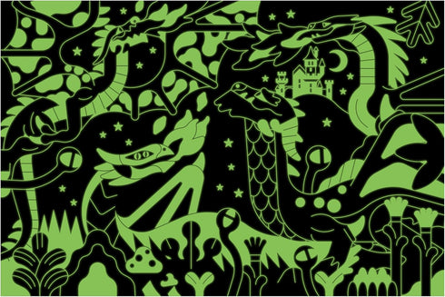 Mudpuppy Dragons – 100 Piece Glow in The Dark Puzzle with Bold Scene of Fire Breathing Dragons and Hidden Puzzle Details in The Dark for Children ...