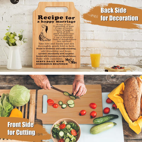 Wedding Gift for Couple Newlyweds 2024 - Bridal Shower Gifts Engagement Gifts for Couple, Wedding Kitchen Cutting Board, Bride to Be Gifts Mr and ...
