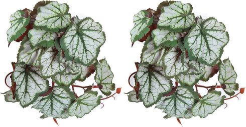 2Pcs Artificial Reptile Plant, Plastic Simulation Vine Lifelike Aquarium Fish Leaves Decoration with Suction Cup, Pets Fake Green Plastic Ornament...