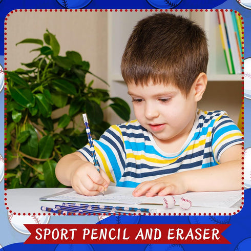 32 Pieces Sport Pencils for Kids Soccer Baseball Football Basketball Pencils with Ball Eraser Wooden Pencils for School Stationery Party Reward St...