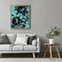 Posterizer 1 pcs-baby blue background with dark flowers-Floral & Botanical Art-Abstract & Modern Art-Decor for Home & Office- UNFRAMED Wall Art...