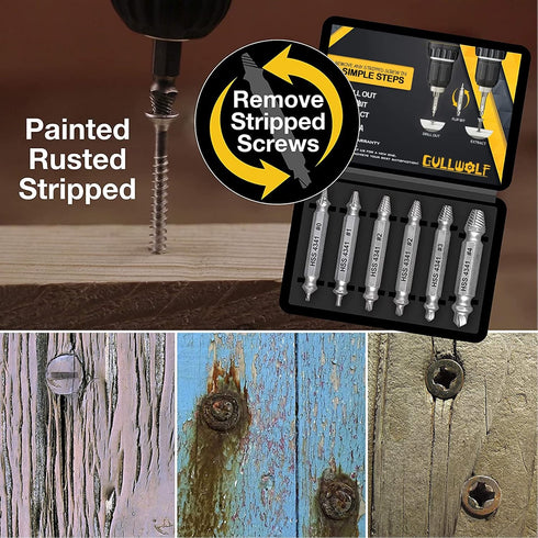 Damaged Screw Extractor - Remover for Stripped Head Screws Nuts & Bolts | Drill Bit Tools for Easy Removal of Rusty & Broken Hardware | High Speed...