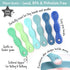 Silicone First Stage Baby Spoon Set – Baby Led Weaning - Self Feeding Utensils for Infants & Toddlers … (Seaside Palette Stage 1 Spoons)...