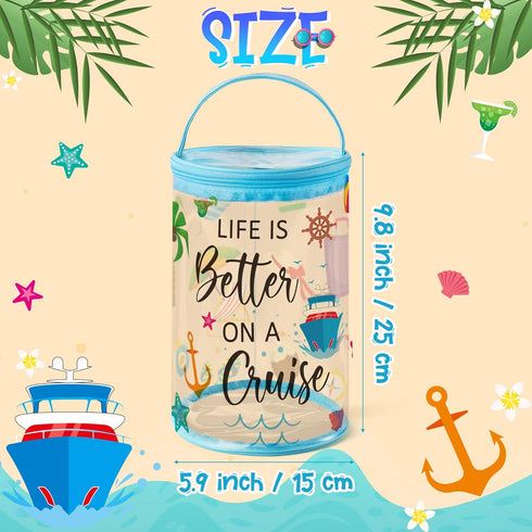 Y1tvei Clear Beach Cruise Lotion Toiletry Bag Gift Sunscreen Travel Makeup Case Waterproof PVC Cosmetic Bag Hawaiian Portable Survival Organizer P...