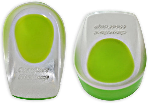 2 Pack - KidSole Shock Absorbing Lightweight Gel Heel Cups For Kid's With Sensitive Heels, Heel Spurs, Plantar Fasciitis, or Ankle Pain (Green Kid...