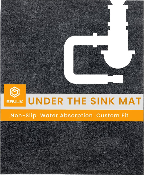 Under Sink Mat Liner Quick Dry Waterproof Non-Adhesive Non-Slip Absorbent Durable Shelf Liners to Protect Cabinets Kitchen Bathroom Machine Washab...