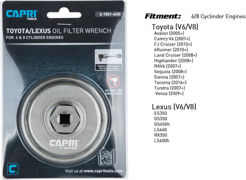 Capri Tools Forged Toyota Oil Filter Wrench, for Toyota/Lexus with 2.5L to 5.7L Engines...