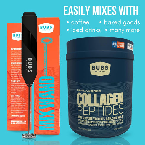 BUBS Naturals Mix Wand - Handheld Milk Frother - Lattes, Coffee, Cappuccino, Frappes, Hot Chocolate Blender - Portable Protein Powder, Omelet, Egg...