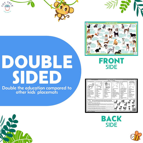 Tot Talk Mountain Animals Educational Placemat for Kids – Made in USA – Durable, Double-Sided, Learning Placemat with Mountain Wildlife & Nature F...