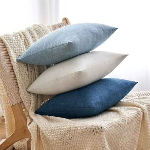 MIULEE Pack of 2 Decorative Linen Burlap Coastal Pillow Covers Farmhouse Boho Accent Pillowcases for Sofa Car Couch Bedroom Living Room Home Decor...