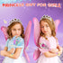 Light Up Snowflake Wand with Spinning LEDs and Sound Magic Princess Toys for Kids Girls Birthday Cosplay Party Favors, Pink...