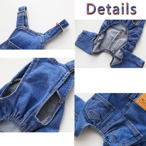 Dog Shirts Clothes Dog Denim Overalls, Fashion Pet Jean Overalls Apparel, Comfortable Puppy Costumes for Small Medium Dogs&Cat, Dog Denim Shirts, ...