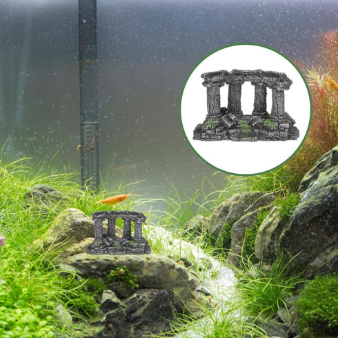 PRETYZOOM Resin Roman Column Ornament, Miniature Column for Aquarium Decorations, Aquarium Decorative Accessories, Fish Aquarium Rock Cave for Shr...