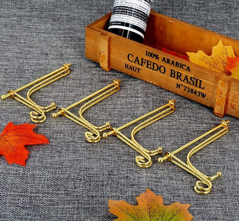 LIONWEI LIONWELI 4 Inch Gold Iron Plate Stand Holder Easel Display Stand for Plate?Picture?Photo and More,4 pcs....