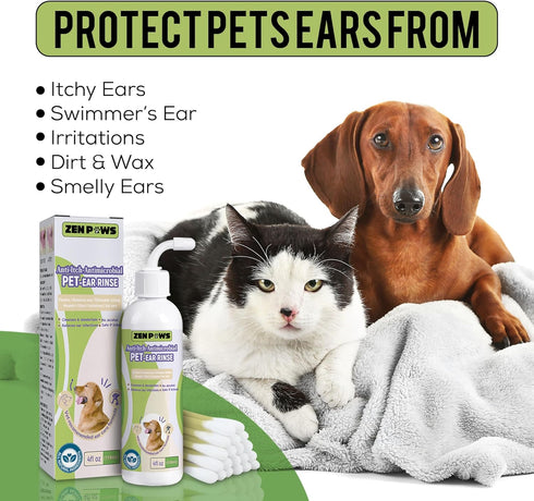 Dog and Cat Ear Cleaner Solution – Ear Drops - - Advanced Veterinary Formula. Remove Wax and Build up and Relieve Itchiness - Alcohol-Free...