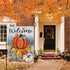 Welcome Fall Pumpkin Small Decorative Garden Flag, Autumn Beach Coastal Coral Leaves Yard Lawn Outside Decor, Thanksgiving Nautical Crab Starfish ...