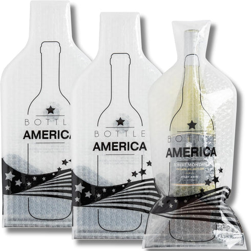 Bottle America | Triple-Layer Reusable Wine Travel Protector Sleeves for Glass Bottles | Impact & Leak Resistant | Carrier Bag | Airplane Cruise C...