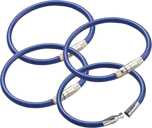 Lucky Line 4-1/2" Locking Cable Key Ring, Crimp to Permanently Close, Nylon Coated Steel Wire, Corrosion-Resistant, 25 Pack, Blue (80830)...