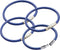 Lucky Line 4-1/2" Locking Cable Key Ring, Crimp to Permanently Close, Nylon Coated Steel Wire, Corrosion-Resistant, 25 Pack, Blue (80830)...