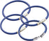 Lucky Line 4-1/2" Locking Cable Key Ring, Crimp to Permanently Close, Nylon Coated Steel Wire, Corrosion-Resistant, 25 Pack, Blue (80830)...