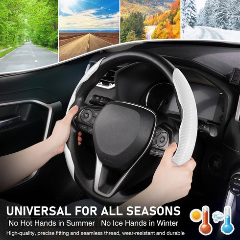Cartist Steering Wheel Cover, Carbon Fiber Steering Wheel Cover, Car Steering Wheel Cover for Men/Women, Anti-Slip, Comfortable Grip, Durable, Uni...