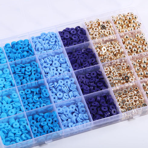 3020pcs Clay Beads for Bracelet Making, 4 Colors Clay Beads for Jewelry Making Supplies Charm Friendship Bracelet Kit with Gold Beads for Jewelry ...