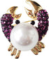 Navachi 18k Gold Plated Full Crystal Ball Crab Brooch Pins...