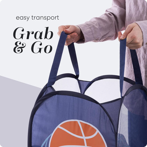 Handy Laundry Collapsible Mesh Pop Up Hamper with Wide Opening and Side Pocket - Breathable, Sturdy, Foldable, and Space-Saving Design for Clothes...