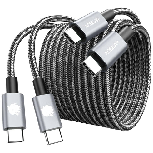 240W Type C to Type C Fast Charging Cable (LEO, 2pack-6.6+6.6ft)- USB C Cable for iPhone, MacBook Pro, iPad Pro, Samsung - C to C Cable for Quick ...