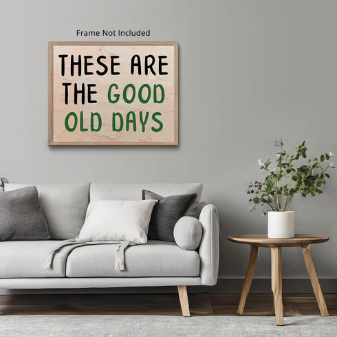 Posterizer 1 pcs-These Are the Good Old Days-Fun uplifting quote 2-Miscellaneous-Quotes and Poems-Living Room Bedroom Decor- unframed wall art...