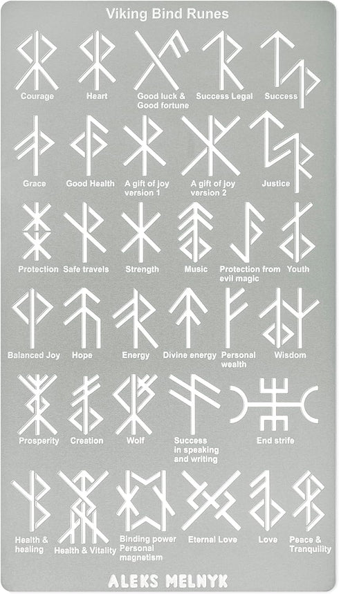 Aleks Melnyk No.412 Metal Stencil, Viking Bind Runes Generator, Bindrune, Ancient Alphabet, Sigil Magic Alphabet Stencil 1 PC, Letter Template for...