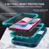 for iphone 13 Mini Case, Military Grade 3 in 1 Heavy Duty Shockproof/Drop Proof/Dust Proof Case with 2Pcs Tempered Glass Screen Protector (Blue/Tu...
