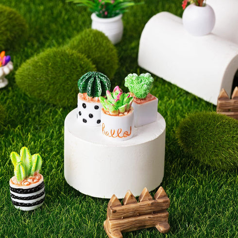 26Pcs Miniature Potted Plants, Mini Artificial Plants, 1:12 Scale Doll House Accessories, Suitable for Dollhouse Decoration, Christmas Birthday Gi...