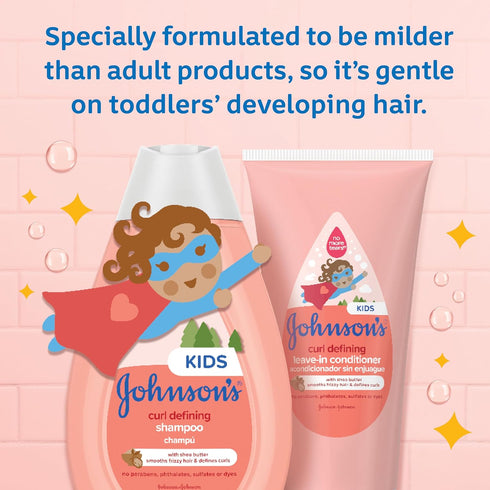 Johnson's Baby Curl-Defining, Frizz Control, Tear-Free Kids' Shampoo with Shea Butter, Paraben-, Sulfate- & Dye-Free Formula, Hypoallergenic & Gen...