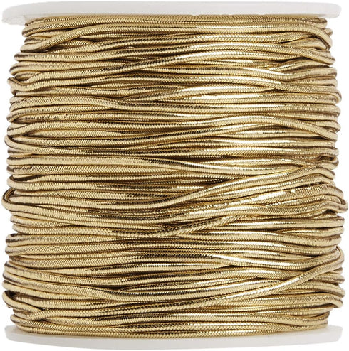 Morex Ribbon 1318/50-634 Stretch Cord Polyester Ribbon, 50 yd, Gold...