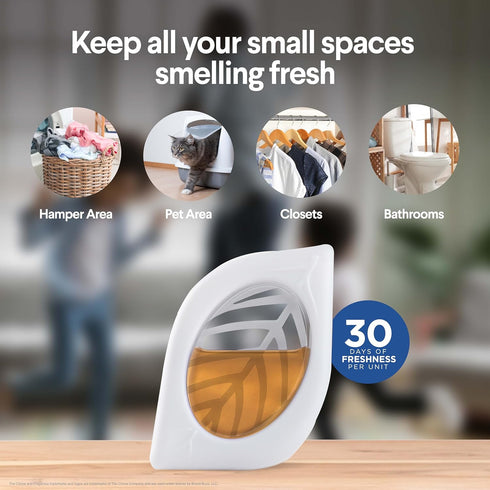 Clorox Fraganzia Small Rooms Air Freshener in Vanilla Honeycomb Scent, 2ct | Peel & Place Air Freshener Units, No-Plug, Battery-Free for Closets, ...