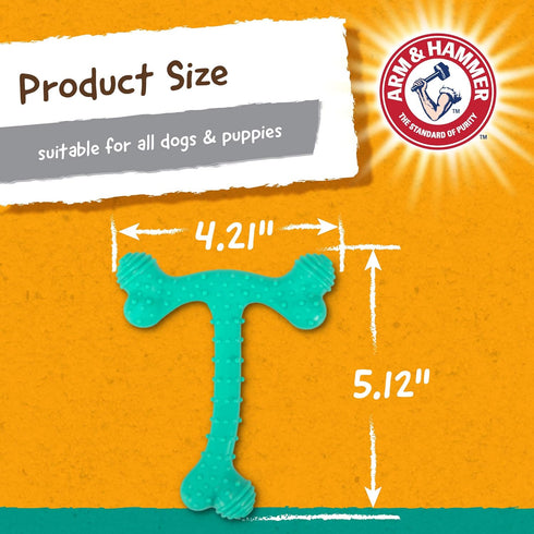 Arm & Hammer Ora-Play T-Bone Dental Chew Toy for Dogs | Best Dog Chew Toy For Moderate Chewers | Reduces Plaque & Tartar Buildup Without Brushing,...