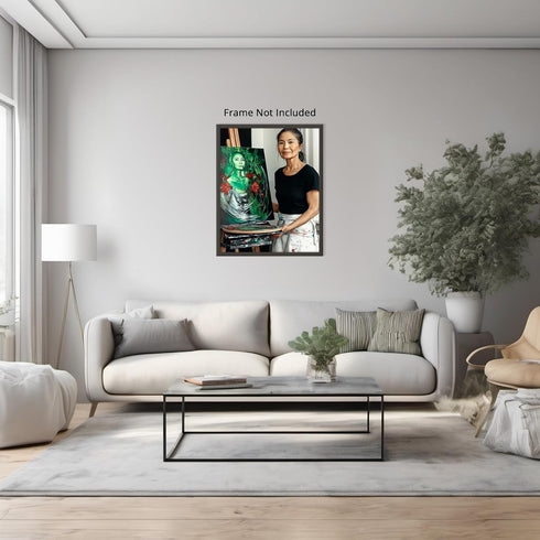 Posterizer 1 pcs-artist at work-painting portrait-2-Collectibles & Fine Art Gift for Men Women Entrepreneur Teens Decor for Home & Office- unfram...