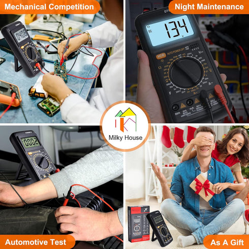 Digital Multimeter Tester, Multimeter Tester Pocket Voltmeter, Multi Tester Digital, Electric Tester with Backlight LCD Data Hold, Voltage Tester ...
