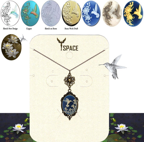 Yspace Lucky Clover Cameo Necklace Best Friend Heart Charms Jewelry 2 Chain Deluxe Gift...