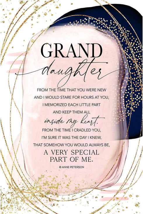 DEXSA Granddaughter Wood Plaque - Made in the USA - 6 in x 9 in - Elegant Vertical Frame Wall & Tabletop Decoration | Easel & Hanging Hook | From ...
