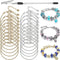 20 Pieces Snake Chain Charm Bracelet Chain with Bracelet Helper Adjustable Snake Charm Bracelet with Heart Lobster Clasp Extender Chain DIY Bracel...