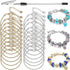 20 Pieces Snake Chain Charm Bracelet Chain with Bracelet Helper Adjustable Snake Charm Bracelet with Heart Lobster Clasp Extender Chain DIY Bracel...