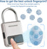 Fingerprint Padlock, Smart Padlock with USB Charging Support, Fingerprint Lock, Biometric Lock Suitable for Luggage, Bookcase, Suitcase, Backpack,...