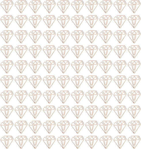 100Pcs Paper Clips, Rose Gold Paper Clips Cute Diamond Shaped Multifunctional Metal Small Planner Clips for Students Office Supplier Stationery...
