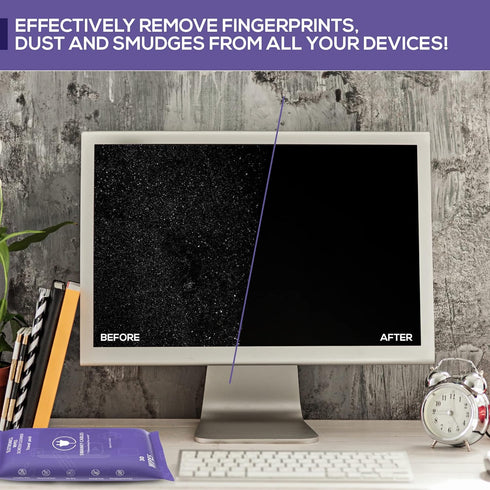 Screen Cleaner Wipes: Electronic Wipes for Screens - Computer Screen Wipes for Lens, Phone, Tv Screen and Monitor Cleaning - Tech Wipes & Microfib...