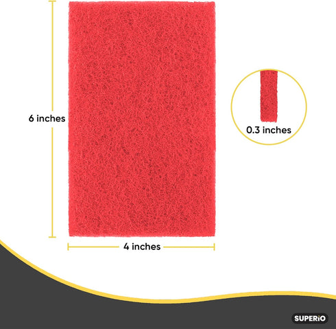 Scouring Pad Non-Scratching Scrubber Non-Scratch Cleaning Scrub Pads Heavy Duty Scouring Pad Reusable Kitchen Scrubbing Pad Pack of 3 Red, by Supe...